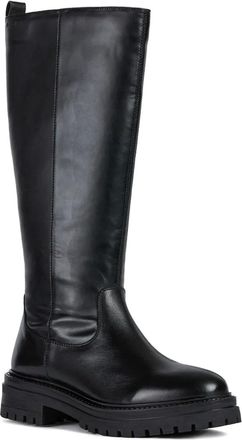 Geox Iridea leren laarzen met rits - Zwart