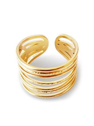 Hzmer Jewellery hammered-effect ring - Gold