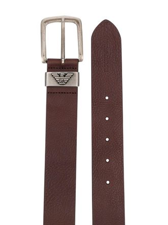 Emporio Armani Logo-Embellished Leather Belt - Brown
