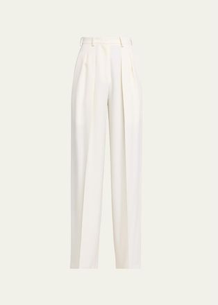 Michael Kors Pleated High-Rise Wool Pants