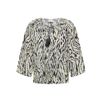Jacqueline de Yong Bedrukte blouse met strikhals