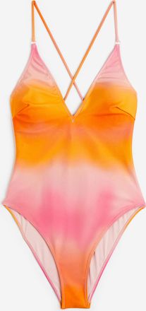 H&M Badeanzug High Leg - Orange