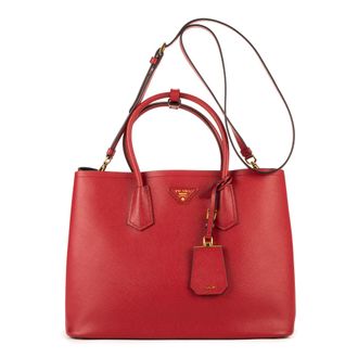 Prada Vitello Daino Double Tote Schoudertas