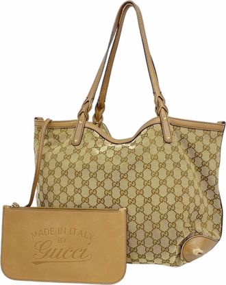 Gucci Brown Canvas Tote Bag (Pre-Owned)