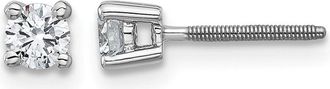 Diamond2Deal 14k Gold 1/3 ct Round Lab Grown Diamond Stud Earrings Screw Back VS Clarity, D-E Color
