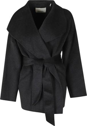 Isabel Marant Ceaton Jas - Dames - Jas met riem - Grijs - S - Wol - Jassen