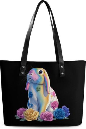 Generic Rabbits Print Tote Bags for Women Cute Shoulder Purses Handbags
