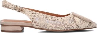 Stefano Lauran Schoenen, Dames, Beige, 43 EU, Linnen, Elegante Beige Slingbacks voor Zomer