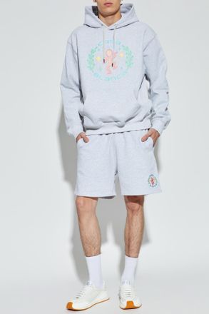 Casablanca Shorts With Embroidered Logo, Mens, Grey