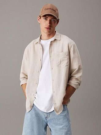 Calvin Klein Camisa De Lino Y Algod&oacute;n