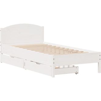 vidaXL Vidaxl - Estructura De Cama Sin Colch&oacute;n Madera De Pino Blanca 90x200 Cm