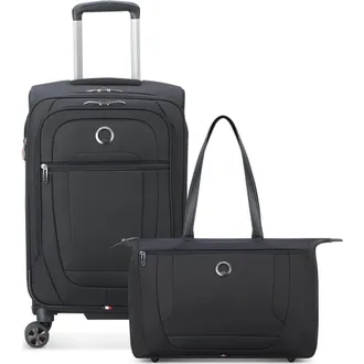 DELSEY Paris Helium DLX Softside 2 Piece Set Weekender Tote Bag & 20 Carry-On in Black at Nordstrom