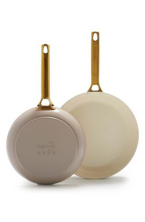 GreenPan Reserve Set of 2 Ceramic Nonstick Frying Pans in Taupe at Nordstrom
