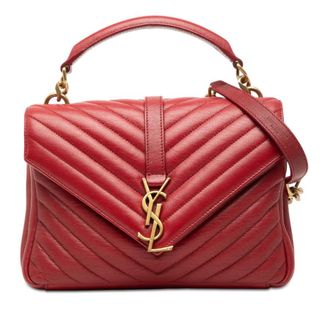 Saint Laurent Pre-owned Saint Laurent Medium Chevron Sheepskin Monogram College Satchel Ladies U0VBIZ7SDJIFHK0O