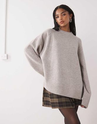Weekday Maglione comodo oversize color tortora mélange-Grigio