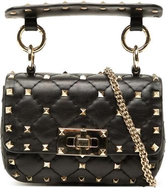 Valentino Pre-owned Valentino Micro Nappa Rockstud Spike Satchel Ladies 1SV3NPVZME29QO9H