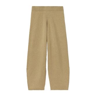 Proenza Schouler Wide Trousers, female, Beige, XS, Luxurious Cashmere-Blend Jogging Bottoms