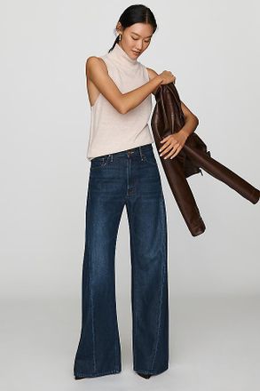 Mother The Lemon Twist Sneak High Rise Wide Leg Jeans