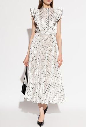 Self Portrait Dress With Polka Dot Pattern, Womens, White