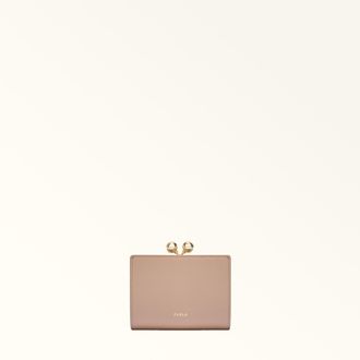 Furla Dots Compact Wallet S Anemone Pink Pink Sidney Calf Leather Woman