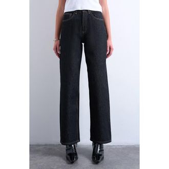 Topshop Column Mid Rise Jeans in Black at Nordstrom Rack, Size 26 Tall