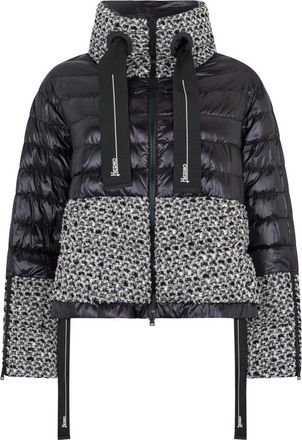 Herno Bomber in Fashion Boucl&eacute; & Nylon Ultralight - Dames - Winterjassen - Zwart - M - Nylon - Jassen