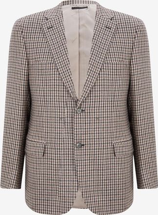 Brioni Karierter Blazer mit Brusttasche