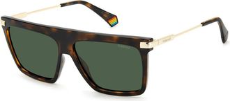 Polaroid Havana Groen Gepolariseerde Zonnebril - Heren - Zonnebrillen - Bruin - 58 MM - Accessoires