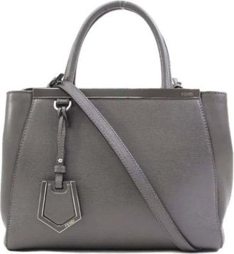 Fendi Pre-owned Leather fendi-bags - Dames - Vintage Shopper - Grijs - ONE Size - Leer - Vintage
