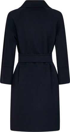 Max Mara Womens Coat Arona Blue Virgin Wool