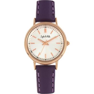 Sophie & Freda Sophie & Freda Berlin Leather-Band Watch in Purple at Nordstrom