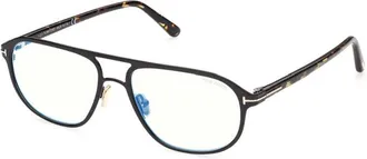 Tom Ford FT5751-B 001 Shiny Black/Clear/Blue-light Block Lenses 55mm