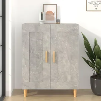 vidaXL Aparador De Madera Contrachapada Gris Hormig&oacute;n 69,5x34x90 Cm Vidaxl