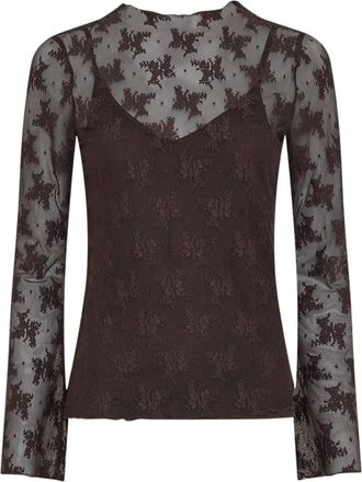 Moss Copenhagen Zoe Top - Dames - Tops - Bruin - Maat: Xs/S Polyamide