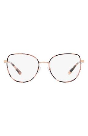 Michael Kors Empire 53mm Round Optical Glasses in Rose Gold at Nordstrom