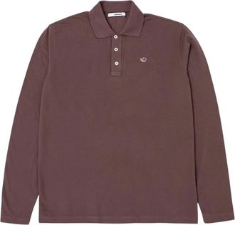 Edmmond Studios Duck Long Sleeve Polo - Heren - Polos - Bruin - M - Katoen - Tops