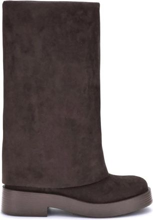 Casadei Charlie Laarzen in Carob Su&egrave;de - Dames - Hoge Laarzen - Bruin - 37 EU - Su&egrave;de - Schoenen