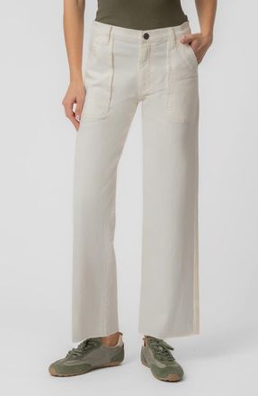Kut from the Kloth Avery High Waist Ankle Straight Leg Jeans in Ivory at Nordstrom, Size 16