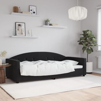 vidaXL Sof&aacute; Cama Sin Colch&oacute;n Terciopelo Negro 90x190 Cm Vidaxl