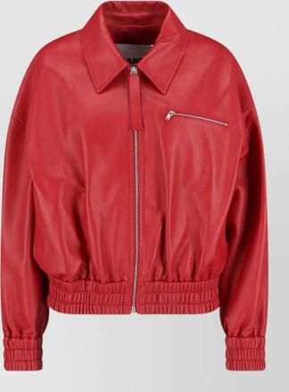 Jil Sander leather bomber jacket