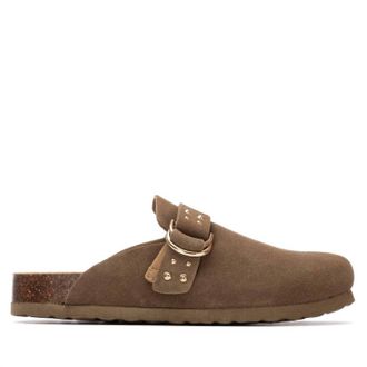 Xti Womens Suede Clog In Taupe