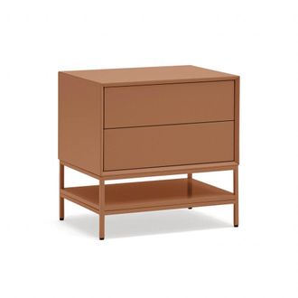 Teulat Mesita de noche 2 cajones arcilla