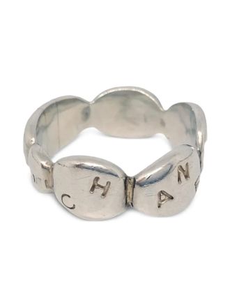 Chanel 1990-2000s ring met gegraveerd logo - Zilver