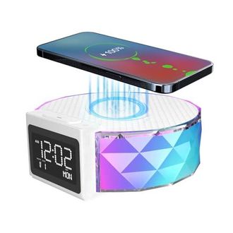 OEM Despertador Con Carga R&aacute;pida Inal&aacute;mbrica De 15 W, Despertador Digital Con Luz Nocturna Para Dormitorio, Luz Nocturna Rgb De 5 Colores, Modo De Repetic