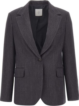 Eleventy Enkelrij broekpak - Dames - Blazers - Paars - L - Wol - Jassen