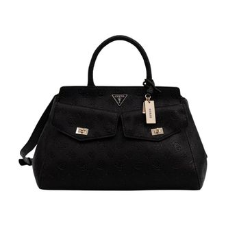 Guess Blake Large Satchel - Dames - Tassen - Zwart - Maat: ONE Size Zijde