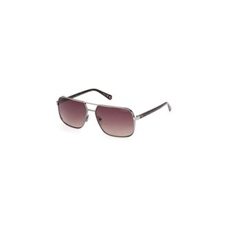 Guess Sunglasses, male, Gray, Size: ONE SIZE Metal Frame Sunglasses with Gradient Lenses