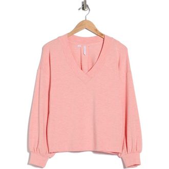 Travis Mathew Cloud French Terry Pullover Sweatshirt in Heather Shell Pink at Nordstrom Rack, Size X-Small