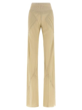 Rick Owens Beige Silk Flared Womens Pants