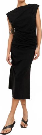 Paper Label Greta Rouched Tee In Black